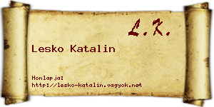 Lesko Katalin névjegykártya